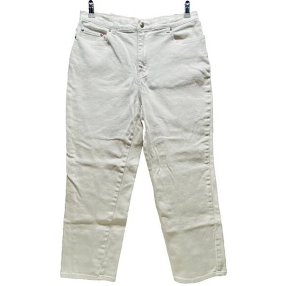 Style & Co Jeans Women’s 12 Short White Straight Leg Mid Rise Denim Jean GUC - Picture 1 of 8